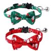 Christmas Plaid Bow Tie Cat Collar, Adjustable Safety Kitten Collar, Adorable Pet Collar Decoration Christmas Plaid Bow Tie Cat Collar, Adjustable Safety Kitten Collar, Adorable Pet Collar Decoration
