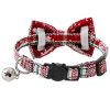 Christmas Plaid Pet Bow Tie Collar For Cats Dogs, Cute Adjustable Kitten Collar With Bowknot Christmas Plaid Pet Bow Tie Collar For Cats Dogs, Cute Adjustable Kitten Collar With Bowknot