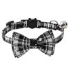Christmas Plaid Pet Bow Tie Collar For Cats Dogs, Cute Adjustable Kitten Collar With Bowknot Christmas Plaid Pet Bow Tie Collar For Cats Dogs, Cute Adjustable Kitten Collar With Bowknot